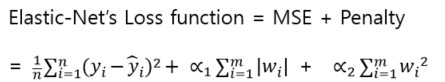 엘라스틱 넷 손실 함수 수식